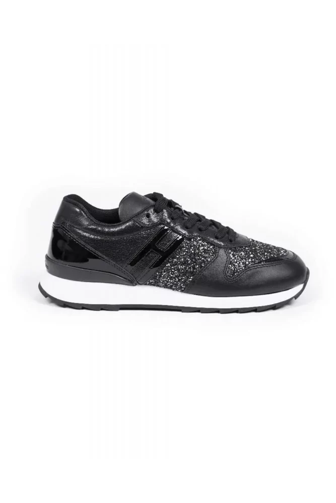 Running H261 - Baskets en cuir et paillettes 35 noir