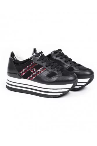 Sneakers Hogan black with black/white sole for women