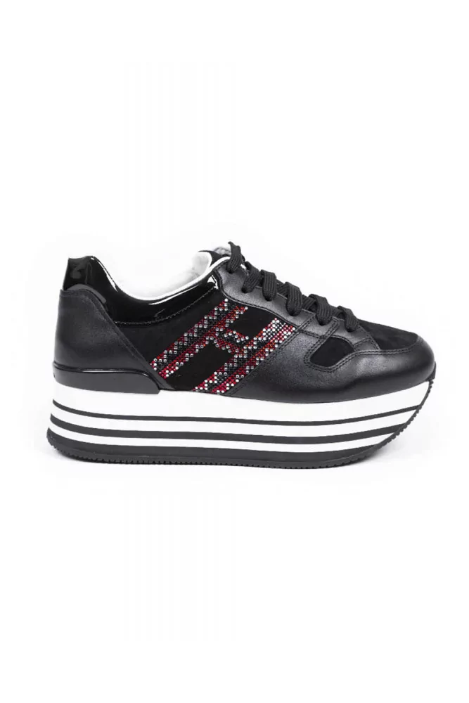 Sneakers Hogan black with black/white sole for women