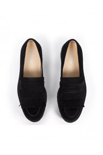 Moccasins Hogan black with thick sole for women