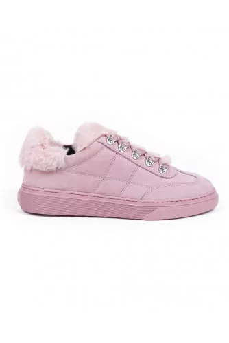 Cassetta - Leather sneakers with faux fur buttress