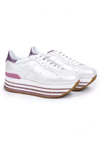 Sneakers Hogan "Maxi" white/pink for women