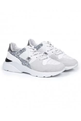 Basket Hogan "New Active" blanc-argent pour femme