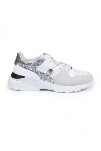 Basket Hogan "New Active" blanc-argent pour femme