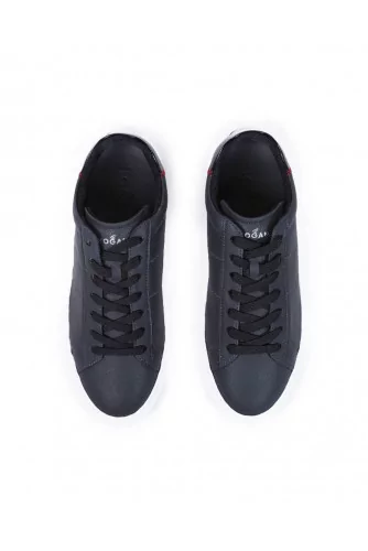 Sneakers Hogan "Cassetta" black with white sole for men