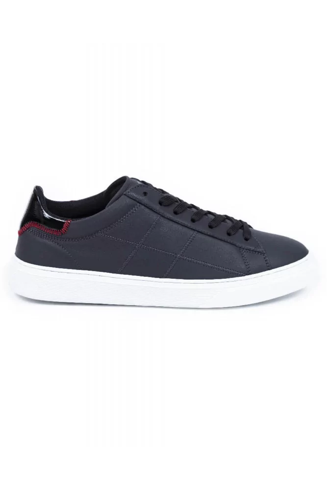 Sneakers Hogan "Cassetta" black with white sole for men