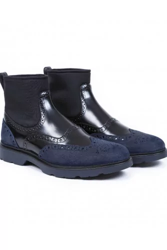 Boots Hogan noir et bleu pour homme