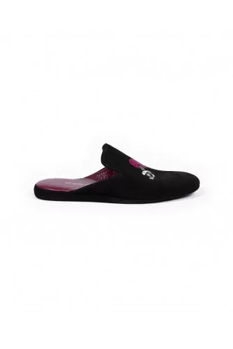 Indoor mules Jacques Loup bordeaux with embroidery for men