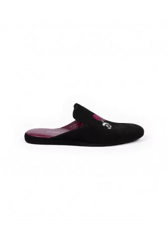 Achat Indoor mules Jacques Loup bordeaux with embroidery for men - Jacques-loup