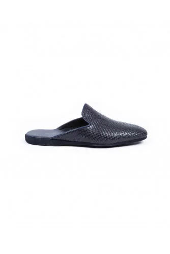 Indoor mules Jacques Loup navy blue in leather for men