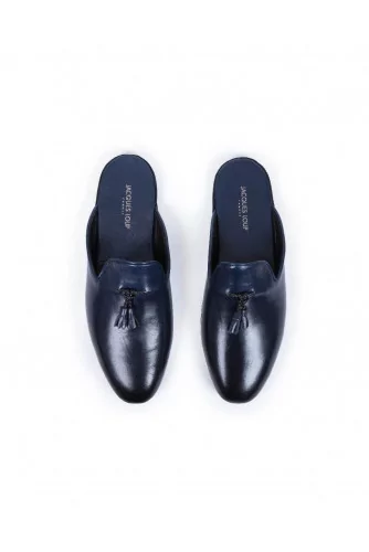 Achat Indoor mules Jacques Loup navy blue with tassels for en - Jacques-loup