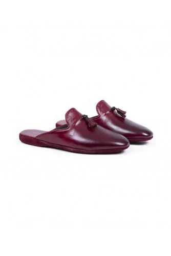 Indoor mules Jacques Loup bordeaux with tassels for en