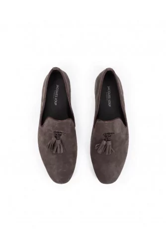 Moccasins Jacques loup brown with tassels for men