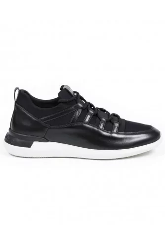 Sportivo Light - Bimaterial leather sneakers with elastic lace