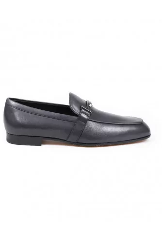 Mocassin Tod's "Double T" gris foncé semelle cuir pour homme