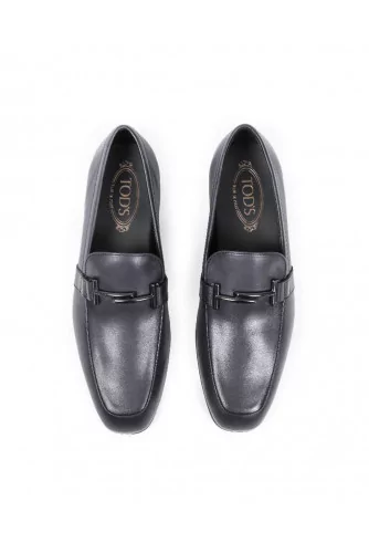 Mocassin Tod's "Double T" gris foncé semelle cuir pour homme