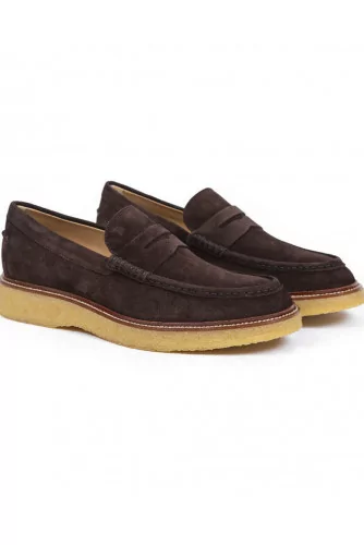 Mocassin Tod's "Para" marron semelle crêpe naturelle pour homme