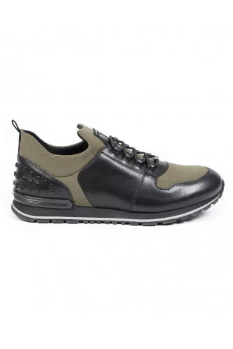 Basket Tod's "Running Scuba" noir-kaki pour homme