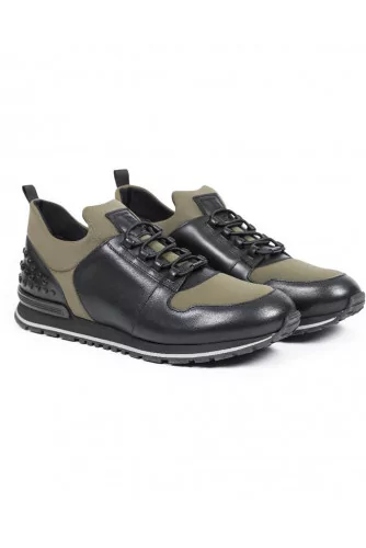 Basket Tod's "Running Scuba" noir-kaki pour homme