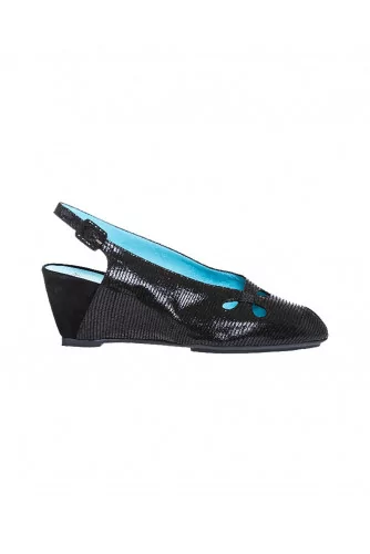 Black sandals with clover cut Thierry Rabotin for women