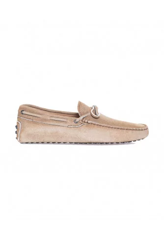 Mocassin Tod's croûte beige avec lacets pour homme