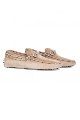 Mocassin Tod's croûte beige avec lacets pour homme