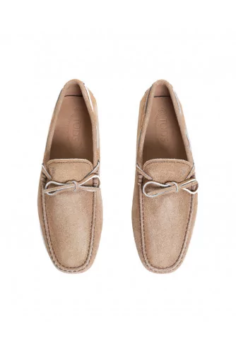 Mocassin Tod's croûte beige avec lacets pour homme