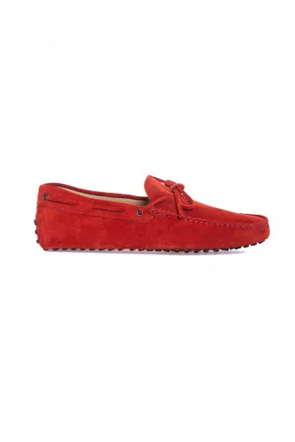 Red moccasins with shoelaces Tod's for men
