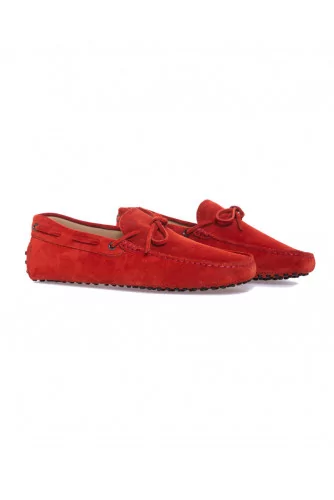 Red moccasins with shoelaces Tod's for men