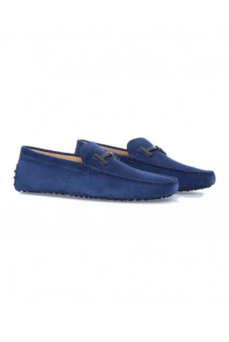 Moccasins Tod's "Doppia T" navy blue with metallic bit "Double T" for men
