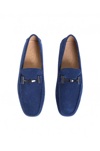 Moccasins Tod's "Doppia T" navy blue with metallic bit "Double T" for men