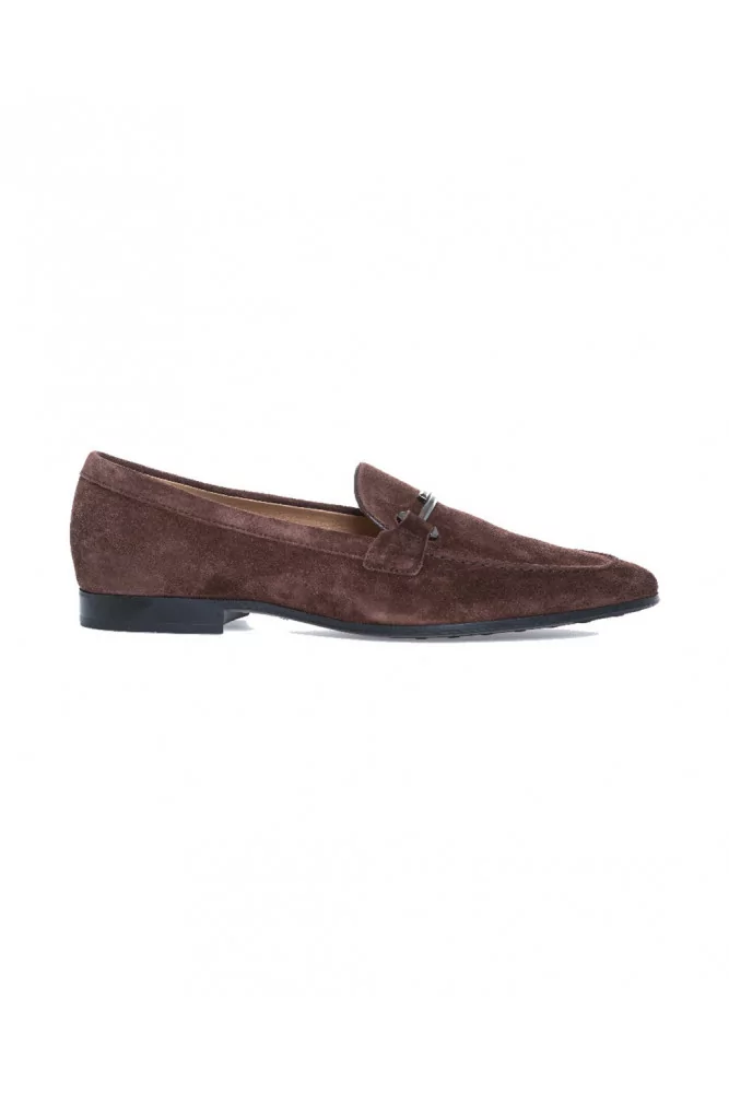 Moccasins Tod's "Doppia T" brown in suede for men 