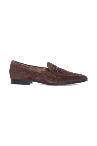 Mocassin Tod's "Doppia T" daim marron pour homme