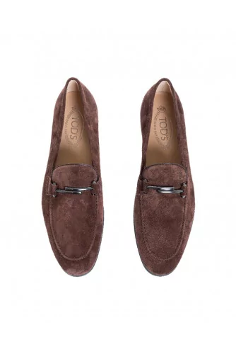 Mocassin Tod's "Doppia T" daim marron pour homme