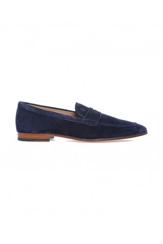 Mocassin Tod's croûte bleu marine avec patte semelle cuir pour homme