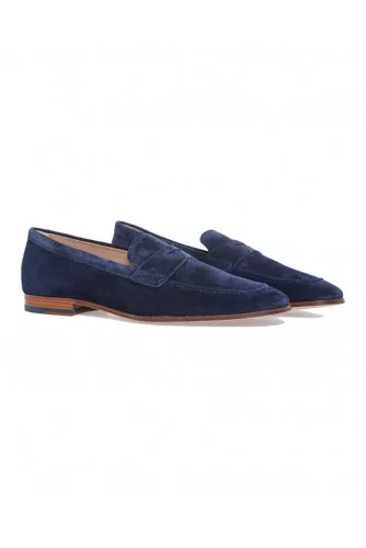 Moccasins Tod's navy blue with penny strap and leather sole for men