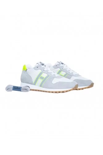 Tennis Hogan "Running" gris-blanc-jaune pour homme