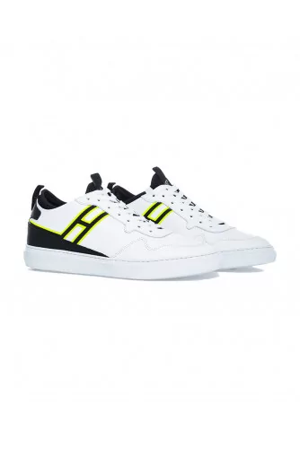 Tennis Hogan "Cassetta" blanc-noir-jaune pour homme