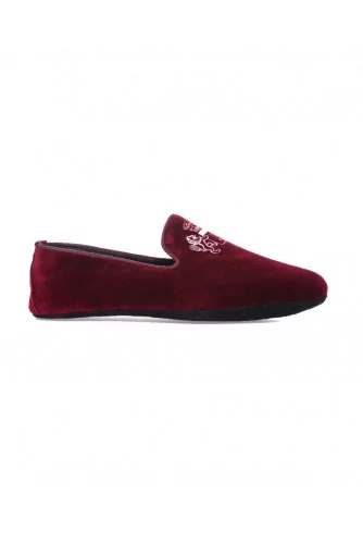 Achat Indoor loafers  Line Loup Robert-André bordeaux in velvet for men - Jacques-loup