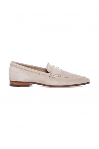 Mocassin Tod's croûte beige avec patte semelle cuir pour homme