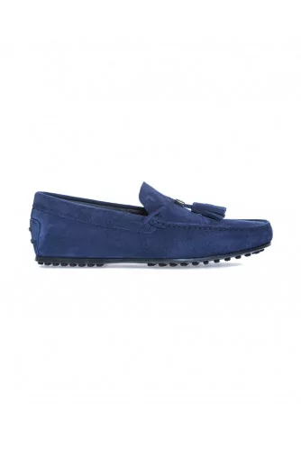 Mocassin Tod's "City" croûte bleu marine avec pompons pour homme