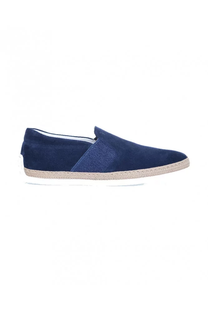 Sans gêne Tod's "Pantofola Cassetta" croûte bleu marine pour homme