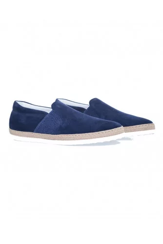 Sans gêne Tod's "Pantofola Cassetta" croûte bleu marine pour homme