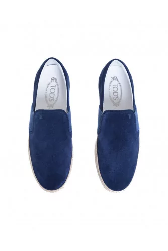 Sans gêne Tod's "Pantofola Cassetta" croûte bleu marine pour homme