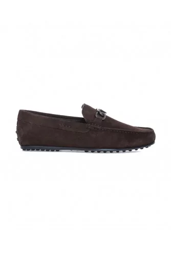 Moccasins Tod's "City" dark brown with metallic bit for men