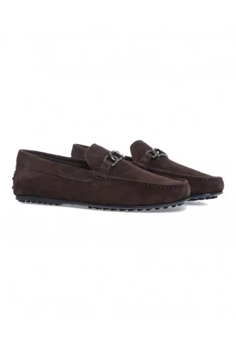 Moccasins Tod's "City" dark brown with metallic bit for men