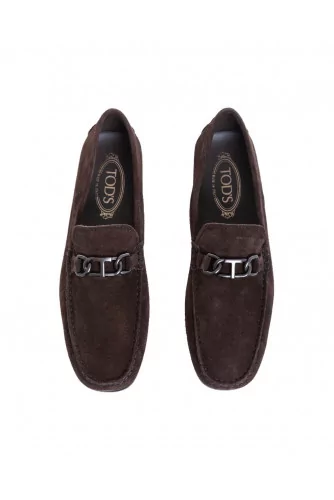 Moccasins Tod's "City" dark brown with metallic bit for men