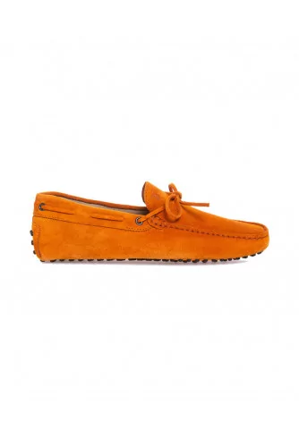 Mocassin Tod's croûte orange avec lacets pour homme