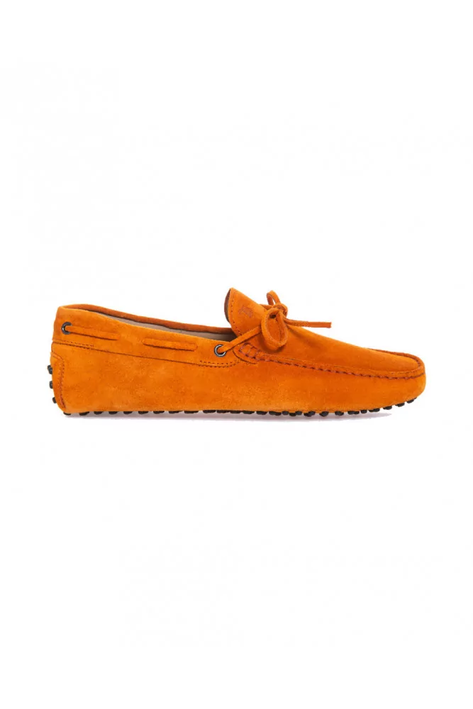 Mocassin Tod's croûte orange avec lacets pour homme