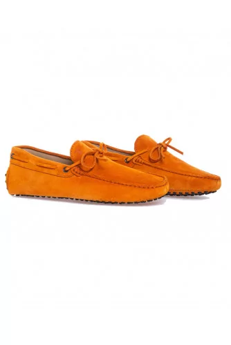 Mocassin Tod's croûte orange avec lacets pour homme